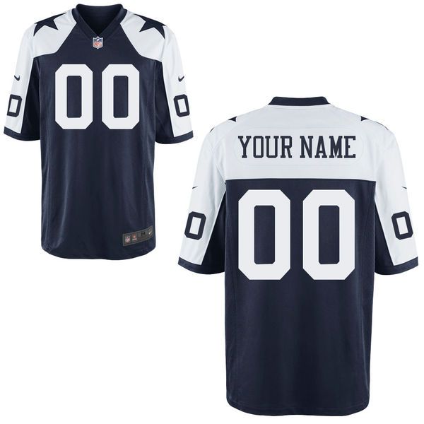 Men Dallas Cowboys Custom Blue Throwback Game NFL Jersey